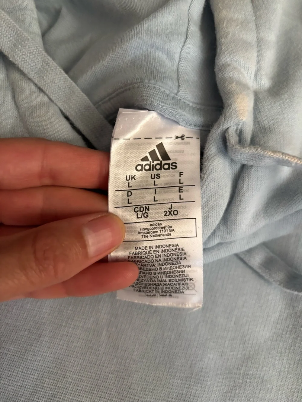adidas Men's Pale Blue Pullover Hoodie